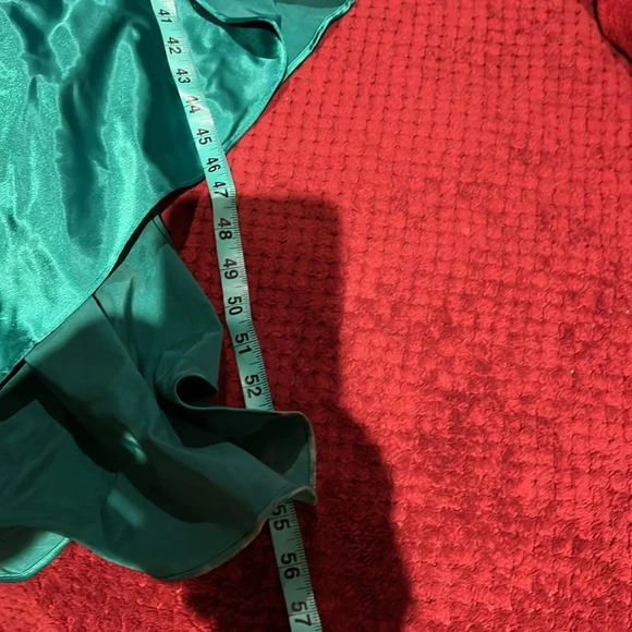 Vintage Blondie Nights Sexy  Hollywood Satin emerald green Runway dress - Picture 9 of 16